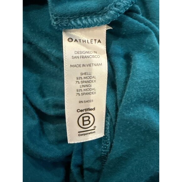 Athleta Blue Sleeveless Ruched Side Midi Dress Large Modal/Spandex EUC - Picture 5 of 6